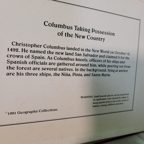 Vintage Christopher Columbus puzzle of Columbus Taking Possession - Picture 10 of 12
